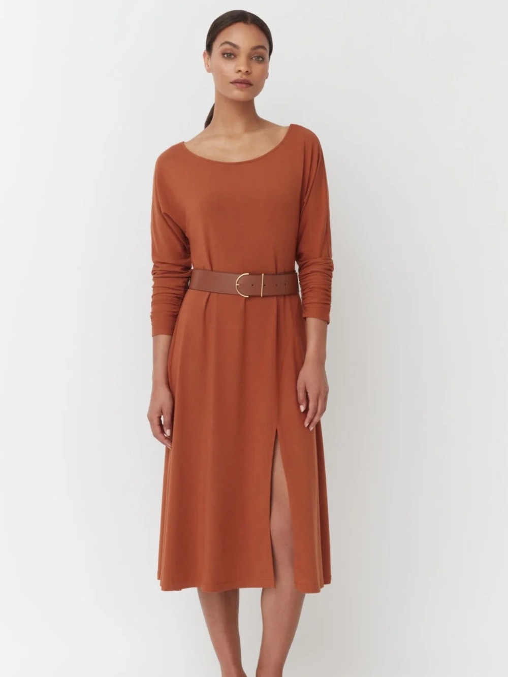 Cuyana Wide Leather Belt. L-XL
